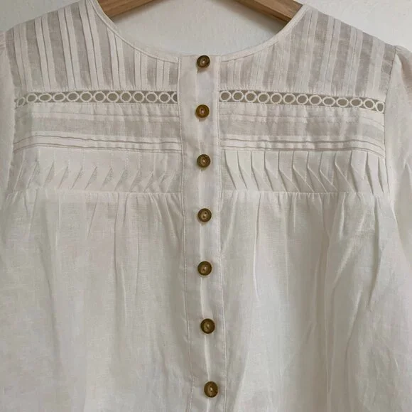 NWOT Petite Studio Elyna Linen Blouse - Picture 4 of 5
